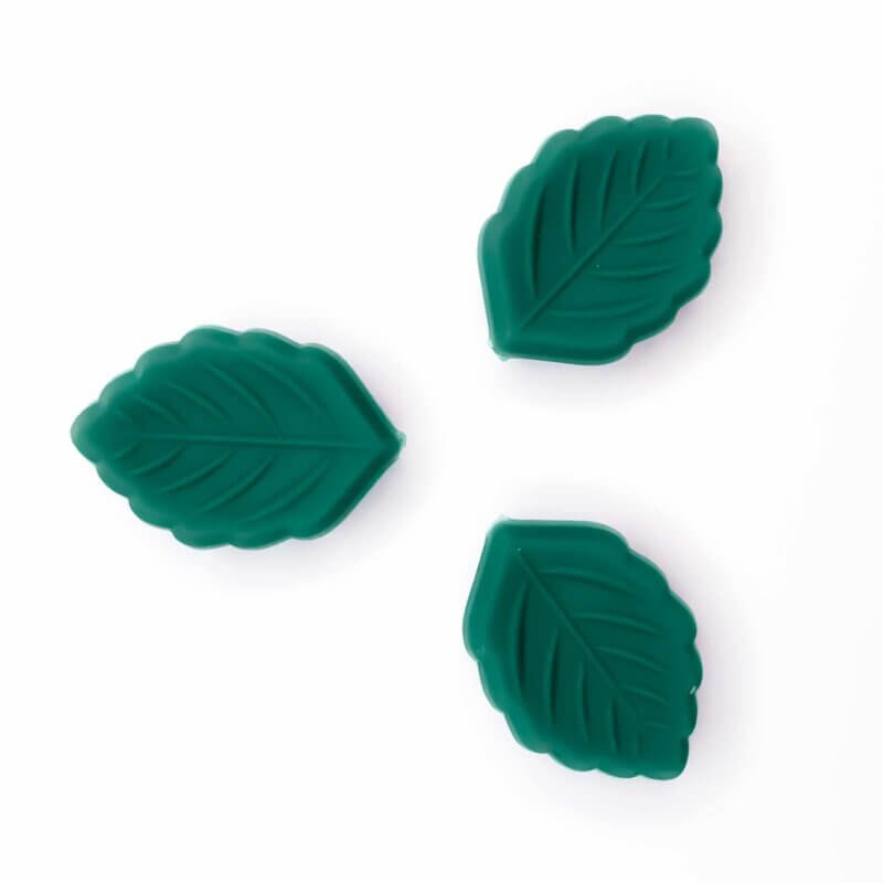 Silikonperle - Blatt - Natürlich - Klein - Tannengrün