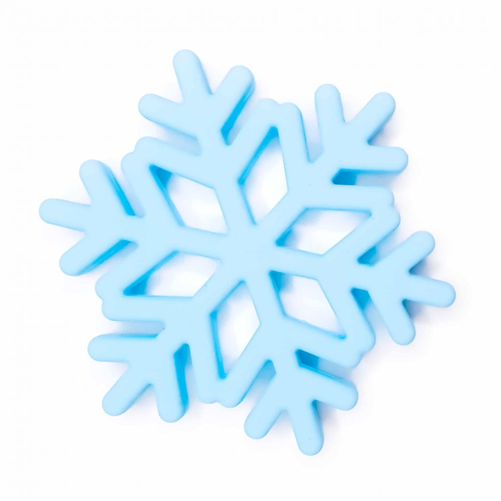 Siliconen bijtspeeltje bijtfiguur sneeuw vlok bpa vrij groothandel ijs blauw