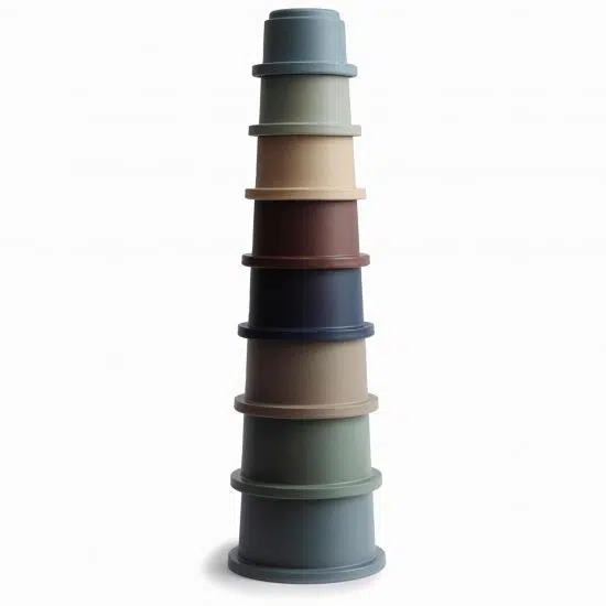 Mushie stapeltoren stacking cups stapel bekers forest bpa vrij ftalaat vrij en pvc vrij