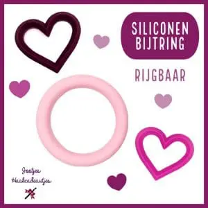 Siliconen bijtfiguren hart en rond door rijgbaar bpa vrij ce gecertficeerd