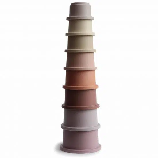 Mushie stapeltoren stacking cups stapel bekers pastel bpa vrij ftalaat vrij en pvc vrij