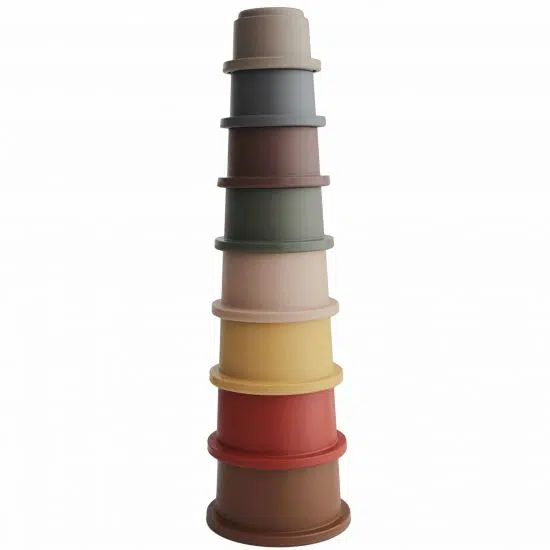 Mushie stapeltoren stacking cups stapel bekers retro bpa vrij ftalaat vrij en pvc vrij
