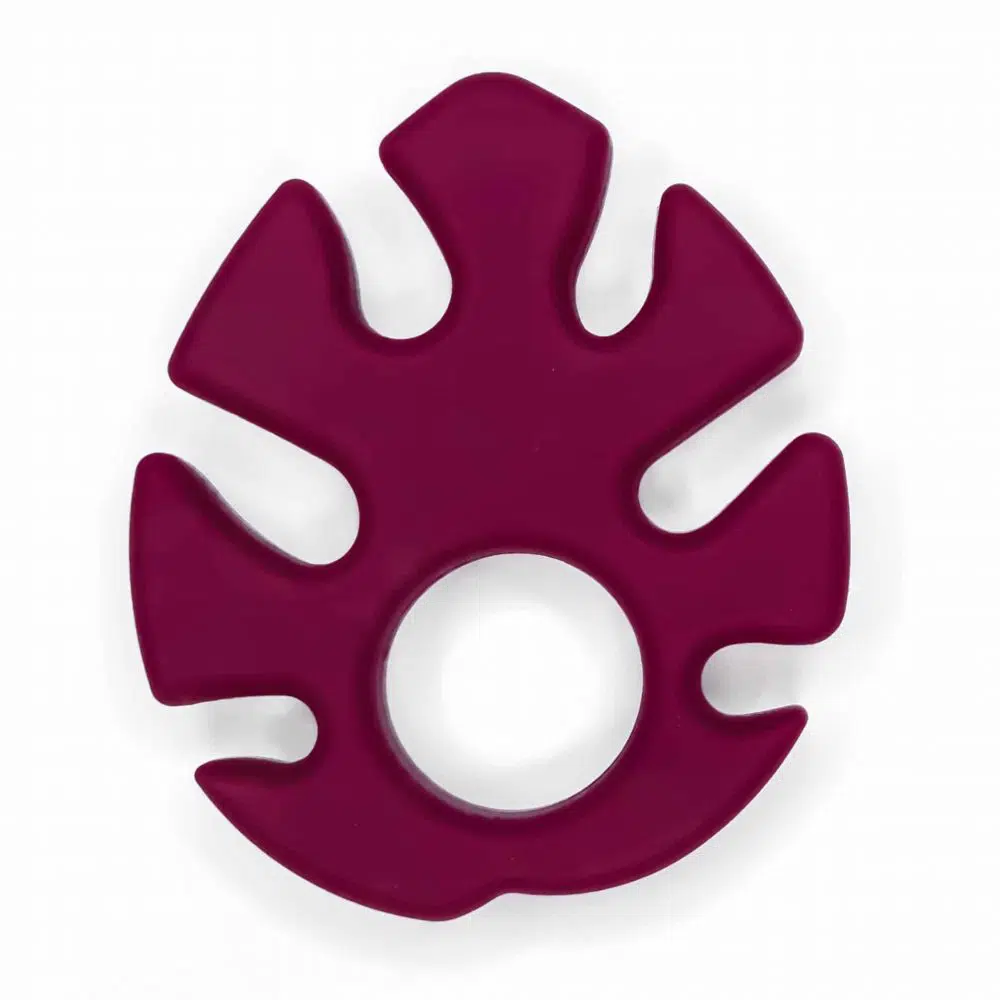 Monstera blad Siliconen bijtspeeltje bijtfiguur bpa vrij groothandel baby berry rood