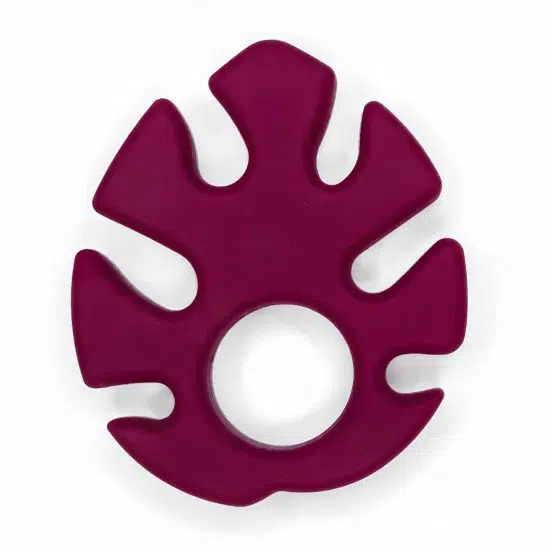 Monstera blad Siliconen bijtspeeltje bijtfiguur bpa vrij groothandel baby berry rood