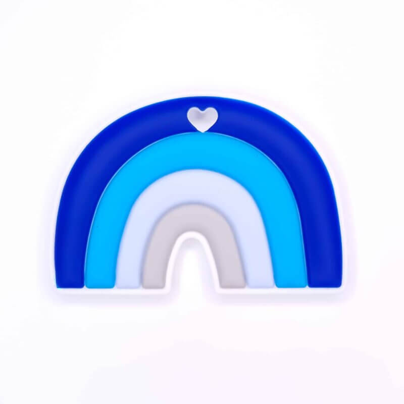 Silicone teething figure - Rainbow -King Blue