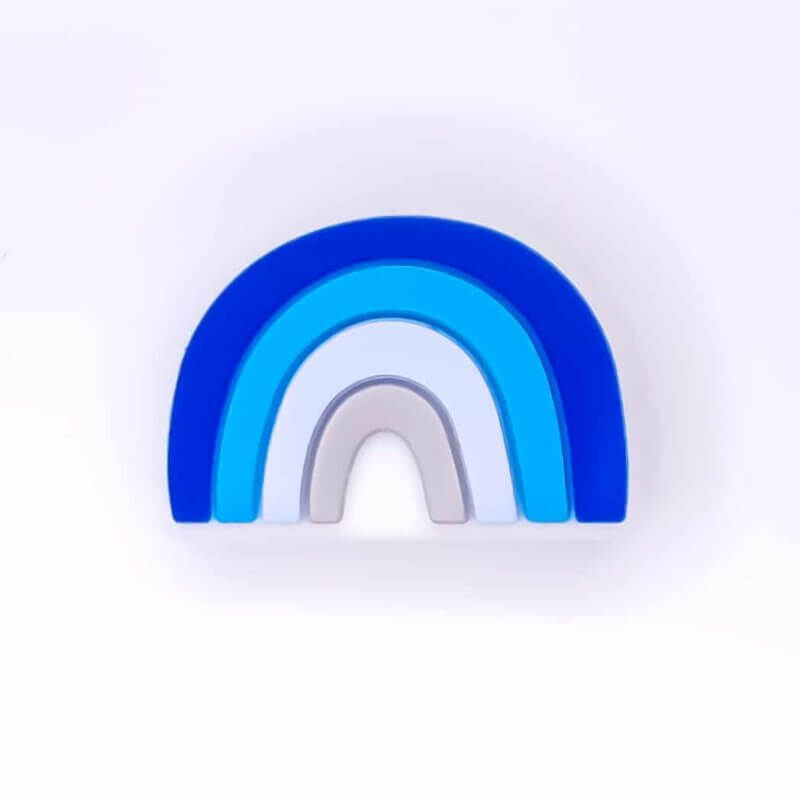 Perles de silicone arc-en-ciel en gros bleu royal