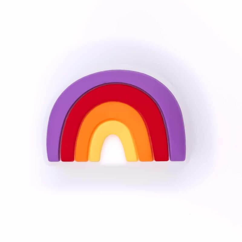 Silicone Bead - Rainbow - Grape Cassis/Purple
