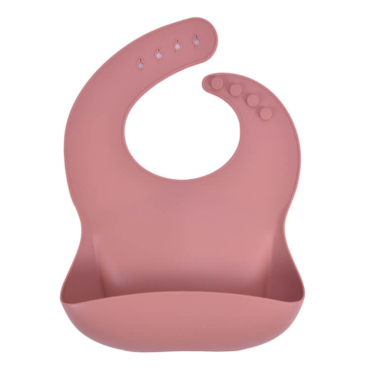 Silicone bib with receptacle rosewood bpa free baby safe