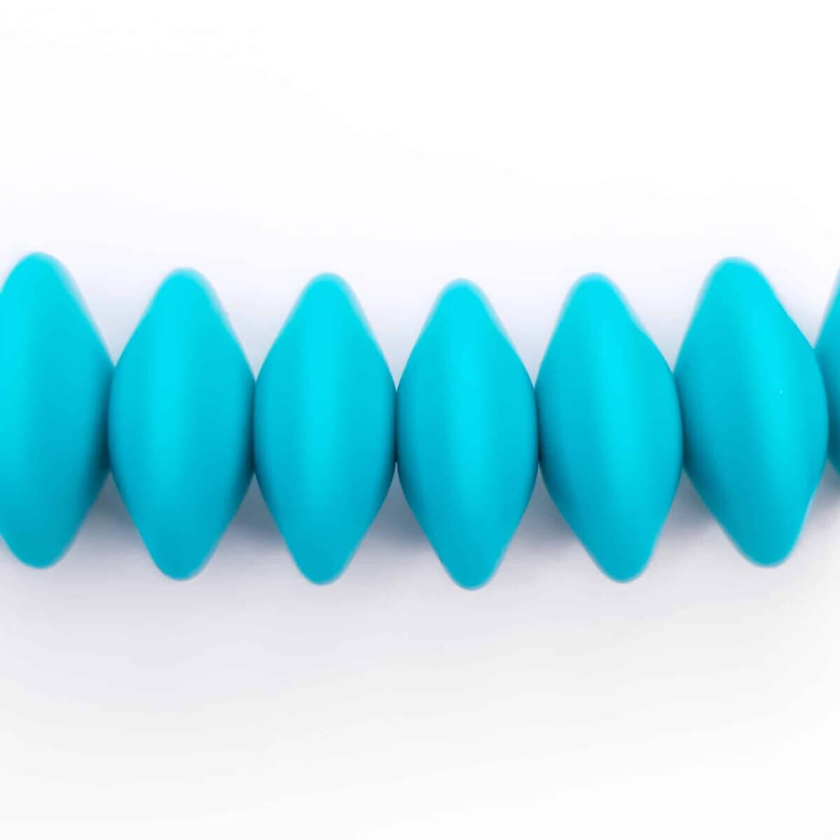 Silicone beads oval disc wholesale turquoise 12 mm
