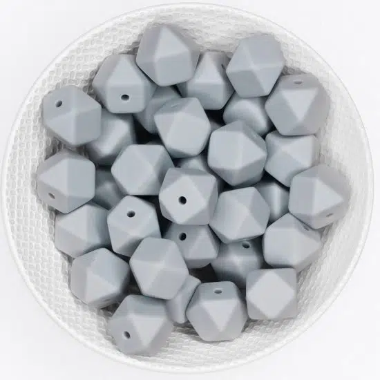 Siliconen kralen hexagon beton grijs groothandel bpa vrij