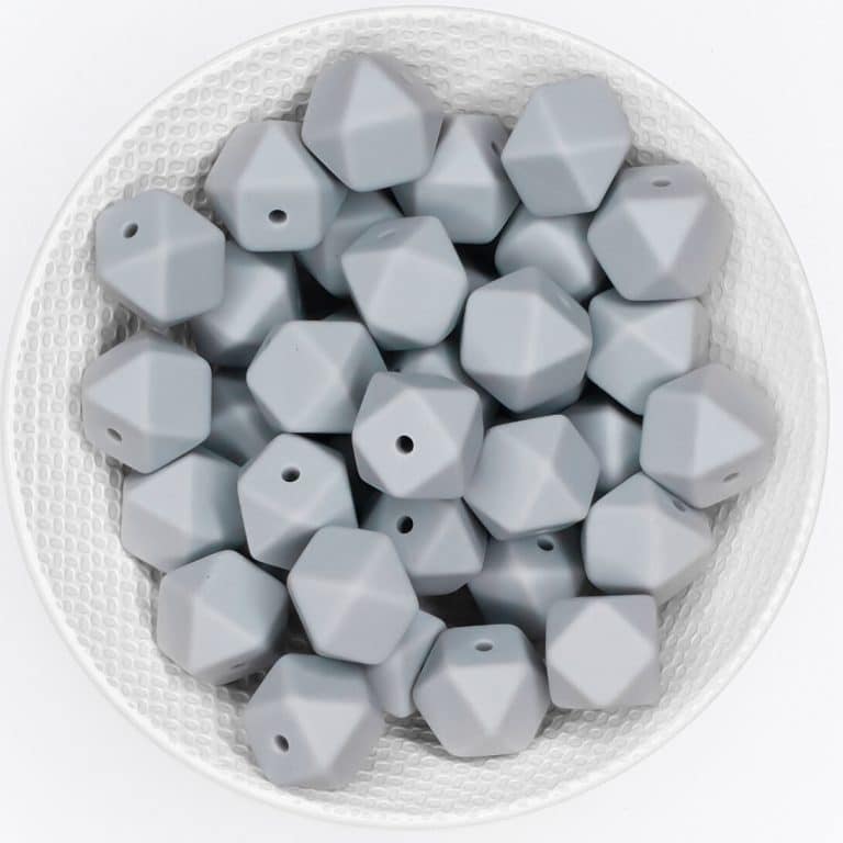 Silicone beads hexagon concrete gray wholesale bpa free