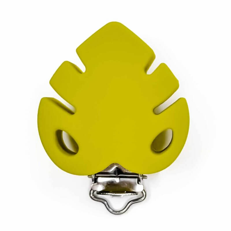 Silicone Pacifier Clip monstera wholesale bpa free willow green