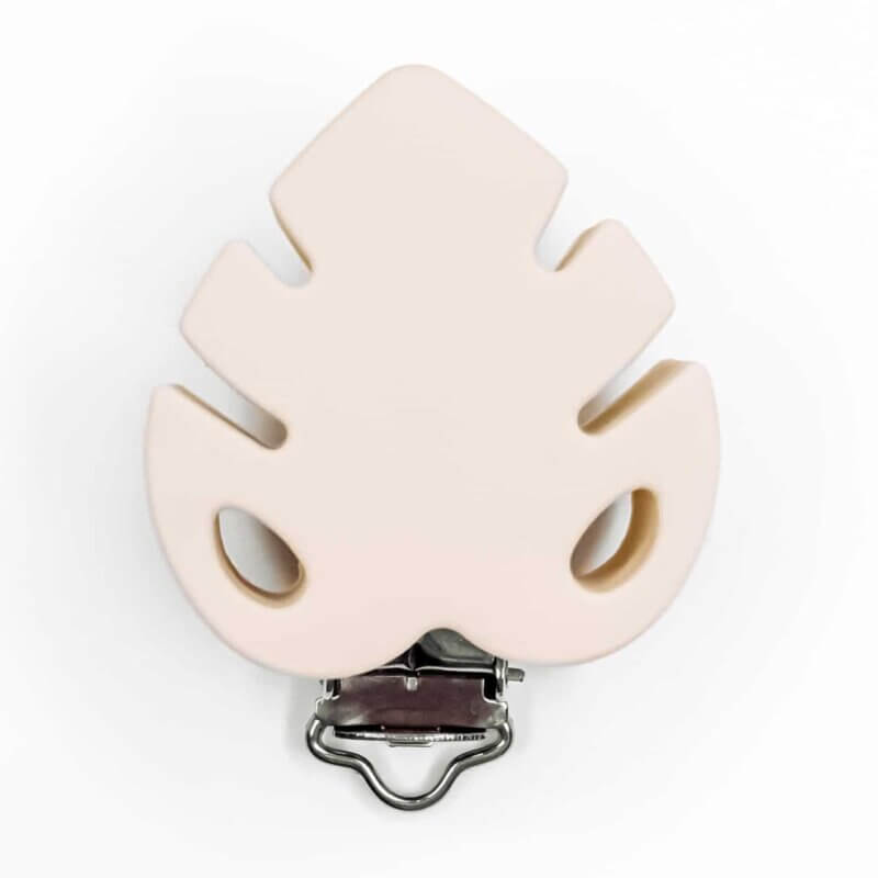 Silicone Pacifier Clip monstera wholesale bpa free old lace