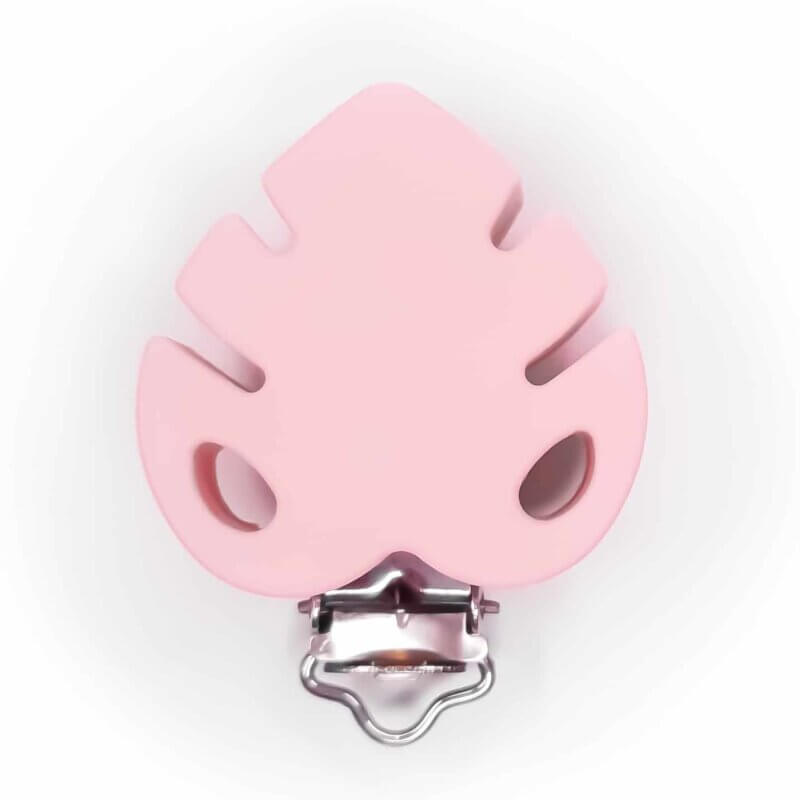Silicone Pacifier Clip monstera wholesale bpa free peach pink