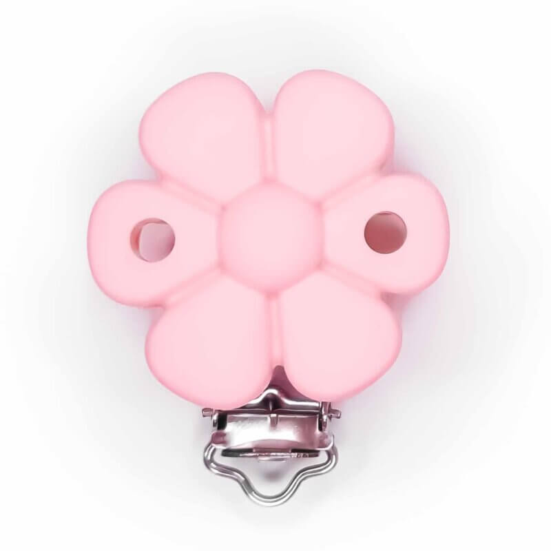 Silicone Pacifier Clip wholesale flower bpa free peach pink
