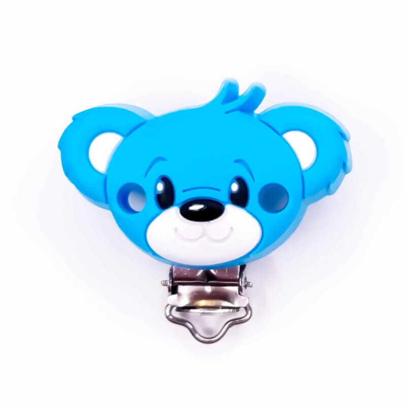 Attache-sucette en silicone grossiste bpa free bear blue