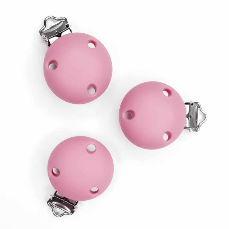 Silicone Pacifier Clip - Small - 30 mm - Raspberry Pink