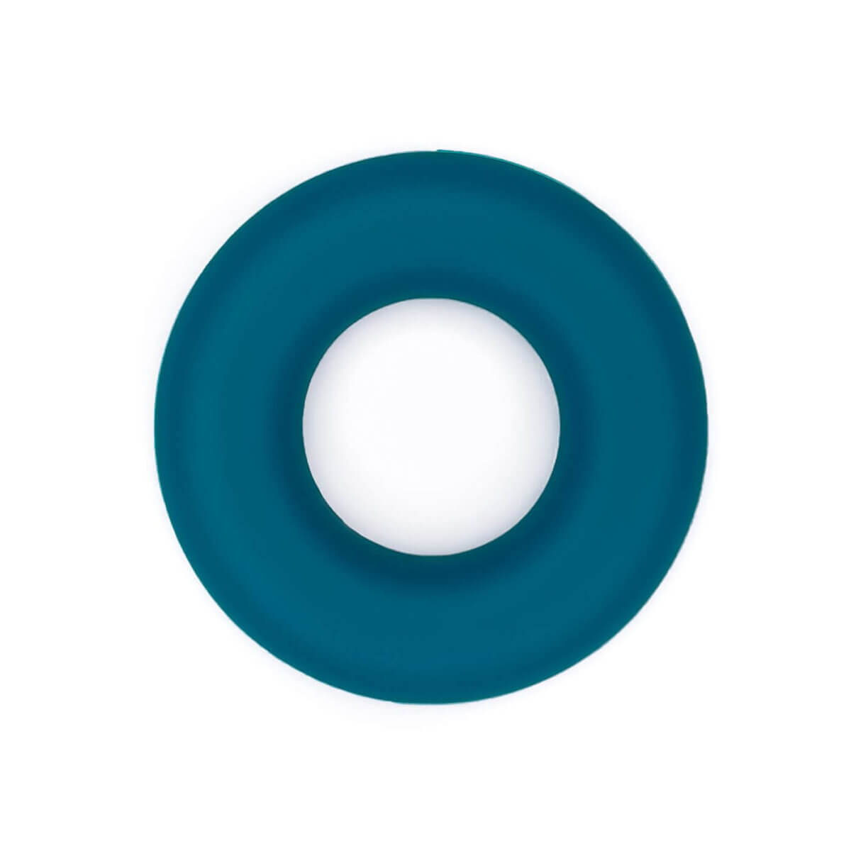 Silicone ring teething toy 43 mm bpa free wholesale metallic teal blue