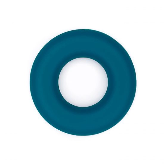 Siliconen ring bijtspeelgoed 43 mm bpa vrij groothandel metallic teal blauw