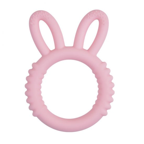 Siliconen bijtspeeltje bijtspeelgoed groothandel bpa vrij fluffy bunny perzik roze