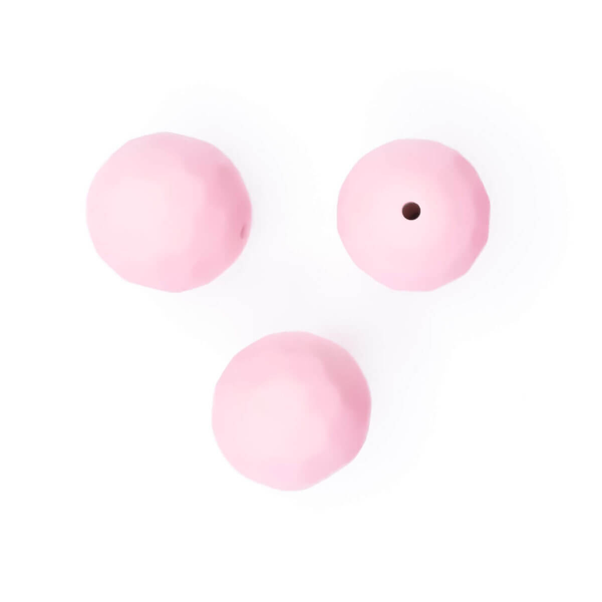 Silicone beads facet 16 mm Peach Pink