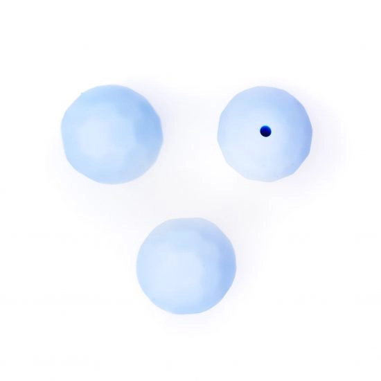 Siliconen kralen facet 16 mm Licht Poeder Blauw