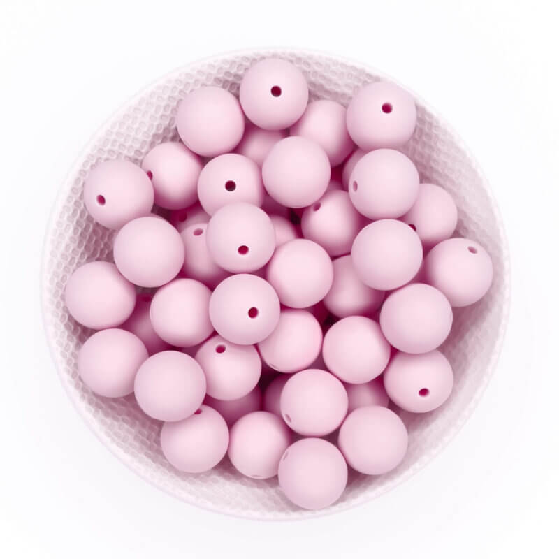 Silicone beads soft pink bpa free wholesale pacifier cord teething ring