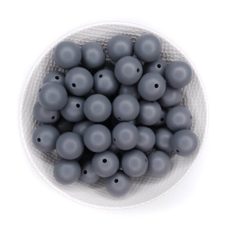 Perles de silicone gris anthracite bpa free wholesale dummy cord anneau de dentition