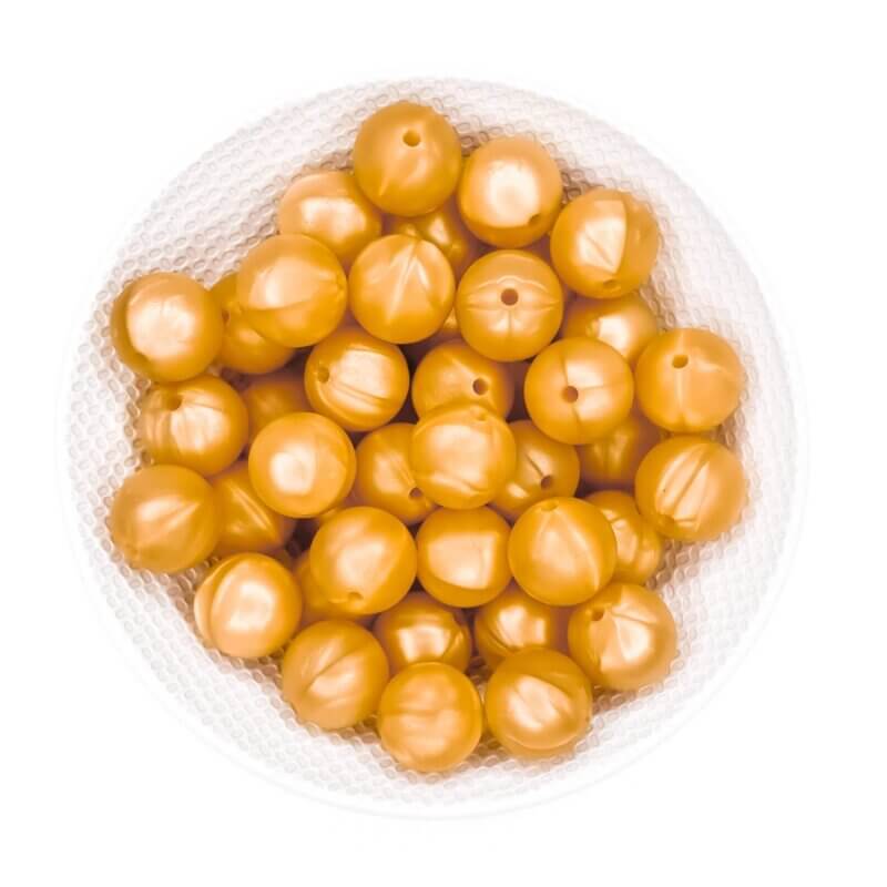 Silicone beads metallic gold bpa free wholesale pacifier cord teething ring