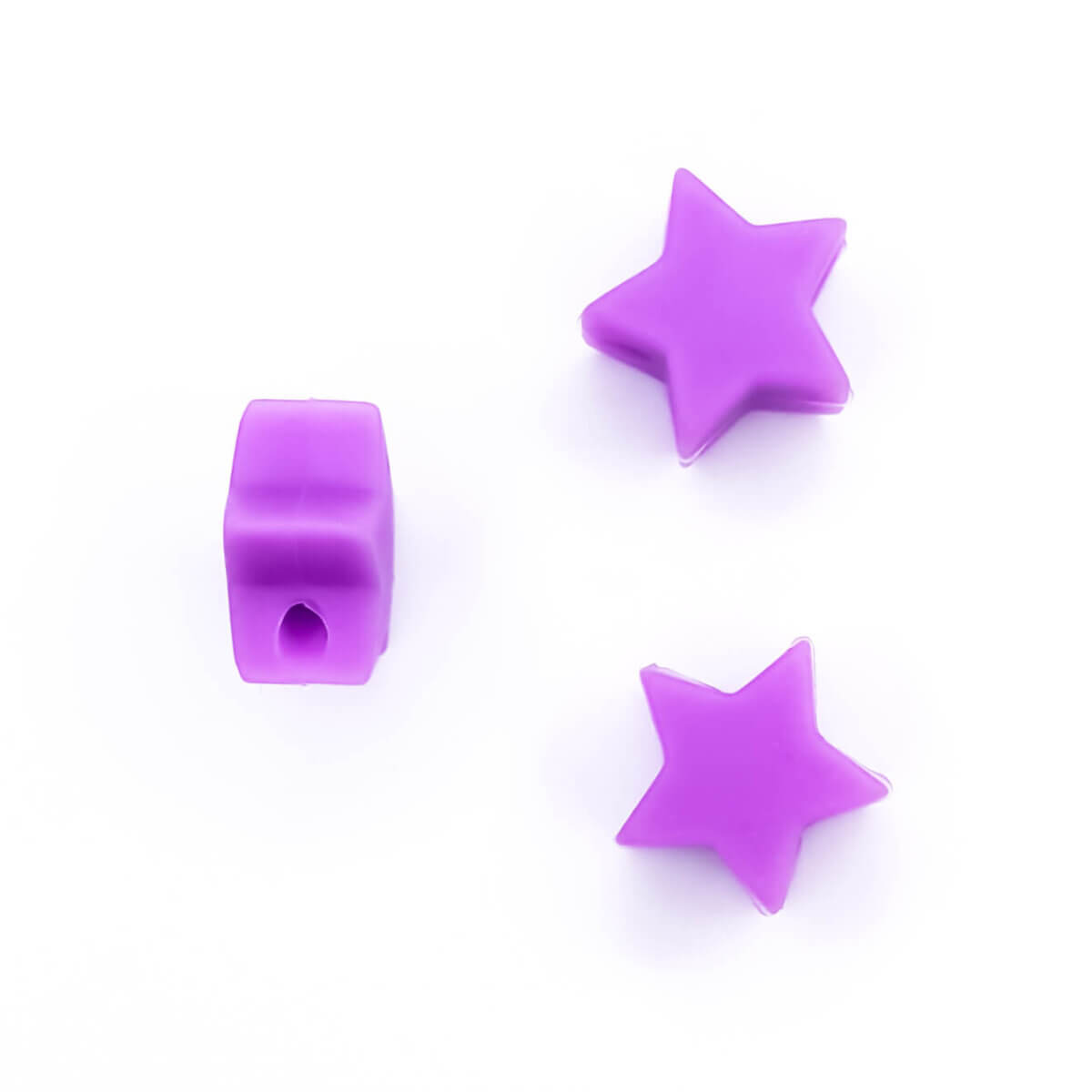 Silicone beads star 15 mm wholesale bpa free baby safe soft purple