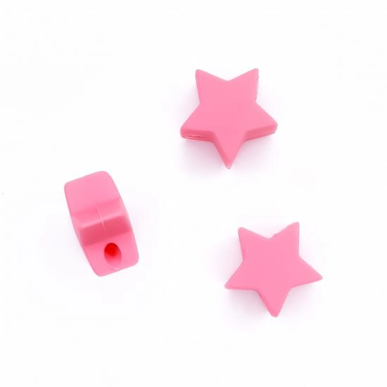 Siliconen kralen ster 15 mm groothandel bpa vrij baby veilig poeder roze