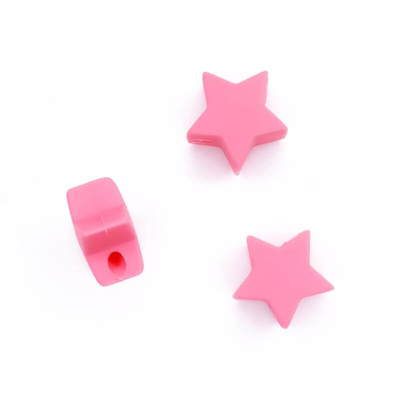 Perles de silicone étoile 15 mm grossiste bpa free baby safe powder pink