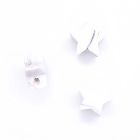 Siliconen kralen ster 15 mm groothandel bpa vrij baby veilig marmer zwart wit