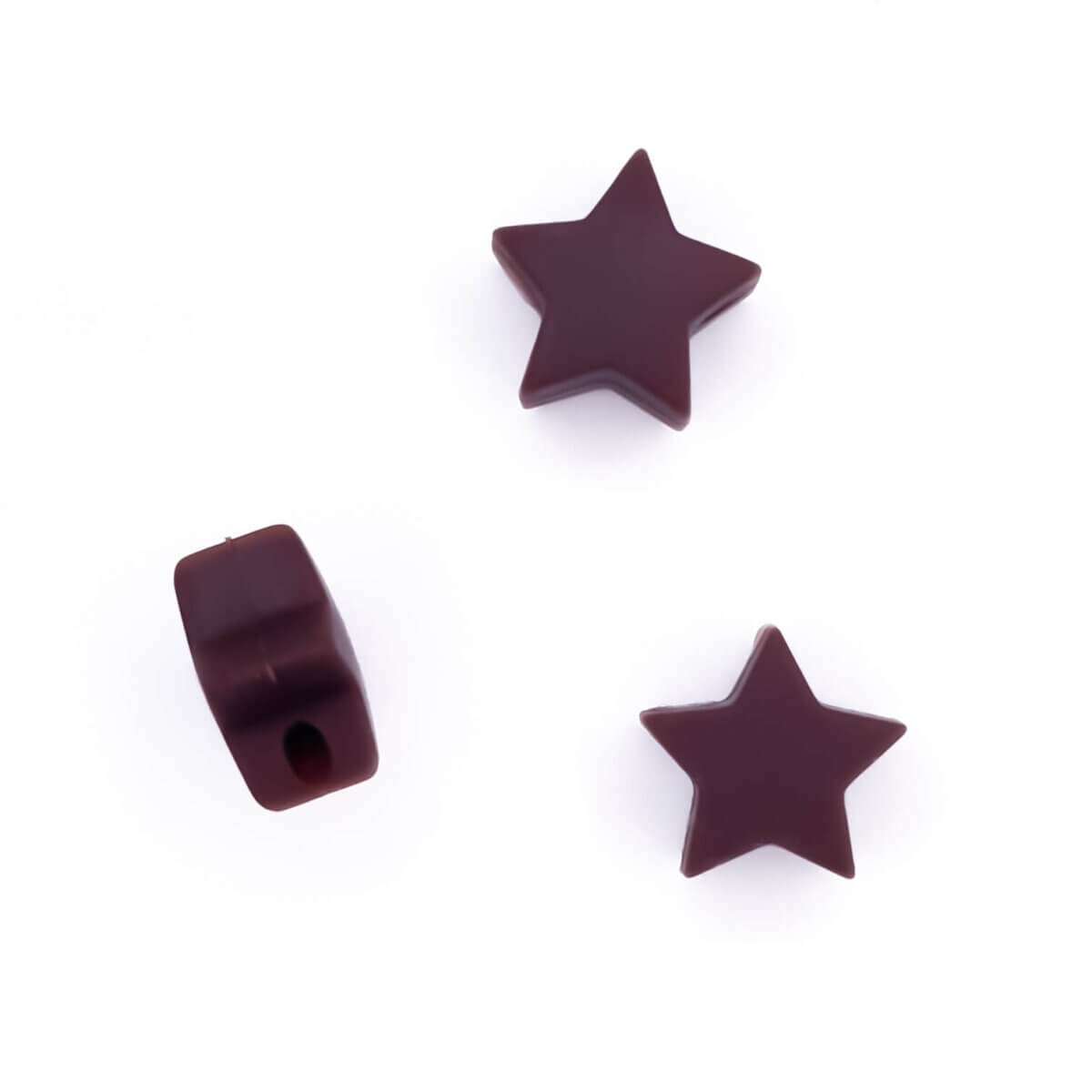 Perles de silicone étoile 15 mm grossiste bpa free baby safe choco