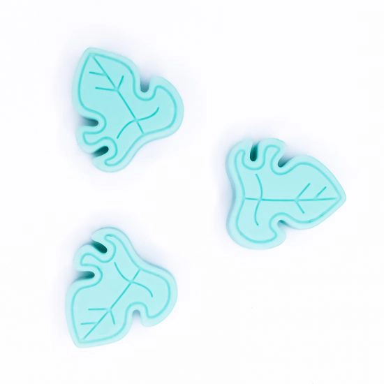 Siliconen kralen Monstera bpa vrij baby veilig groothandel mint groen