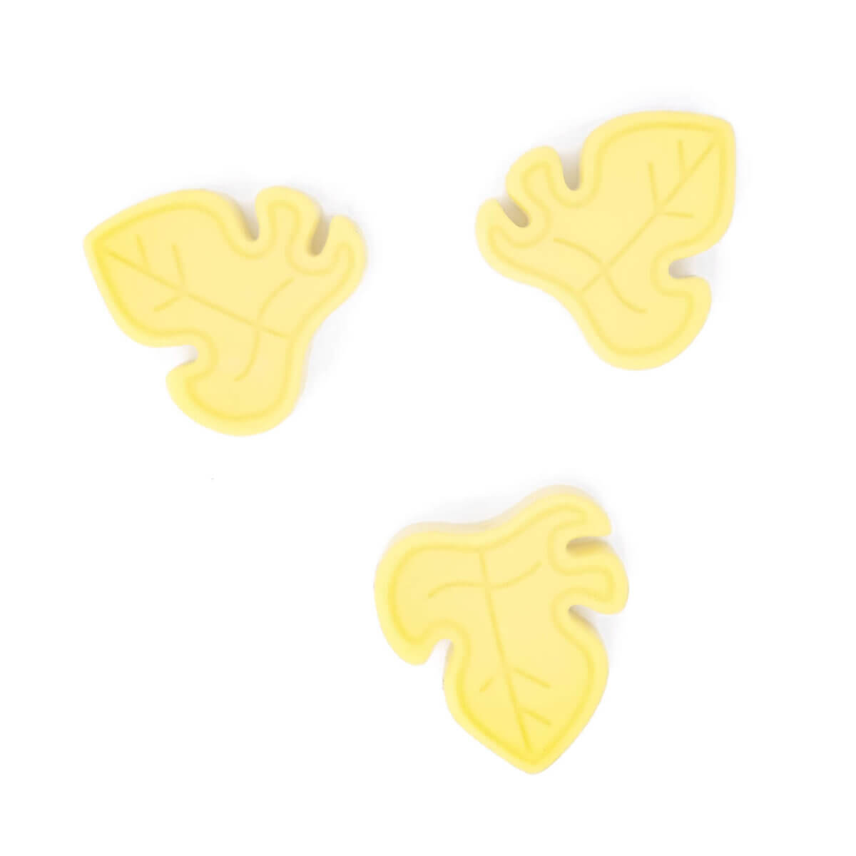 Silicone beads Monstera bpa free baby safe wholesale soft yellow