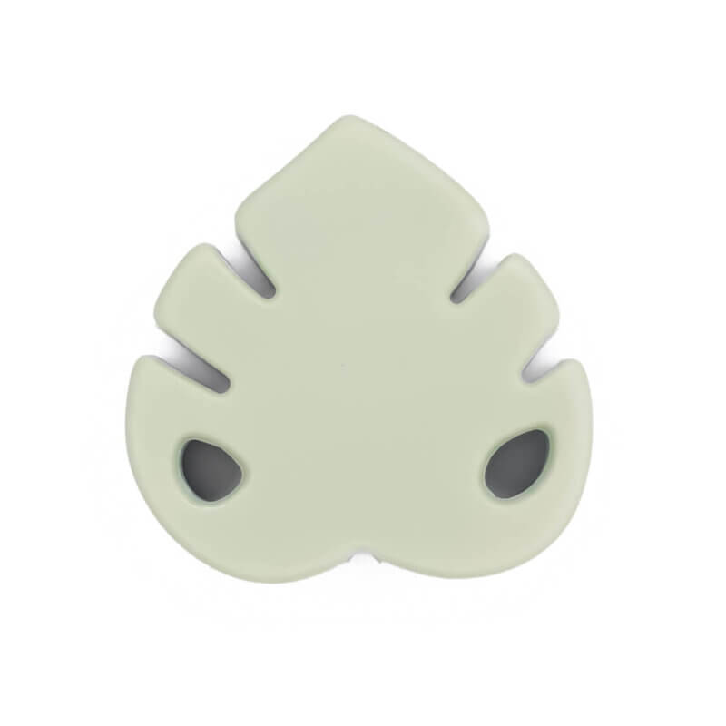 Silikonperle - Blatt - Monstera - Pistazie