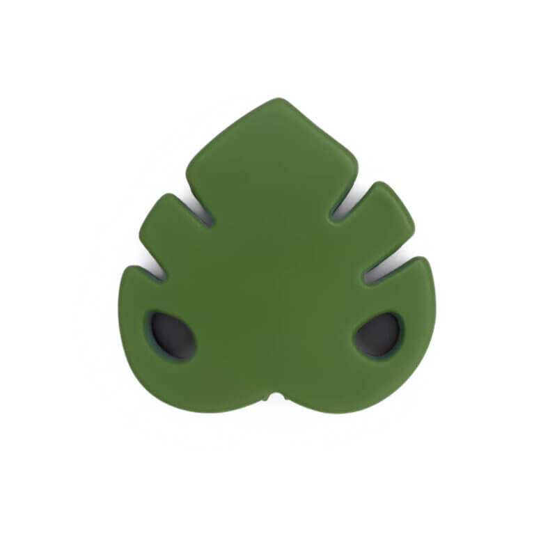 Silikonperle - Blatt - Monstera - Moosgrün