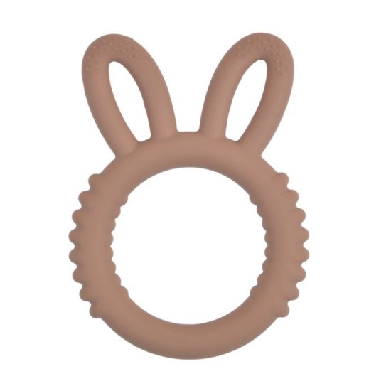Siliconen bijtspeeltje bijtspeelgoed groothandel bpa vrij fluffy bunny milk chocolate