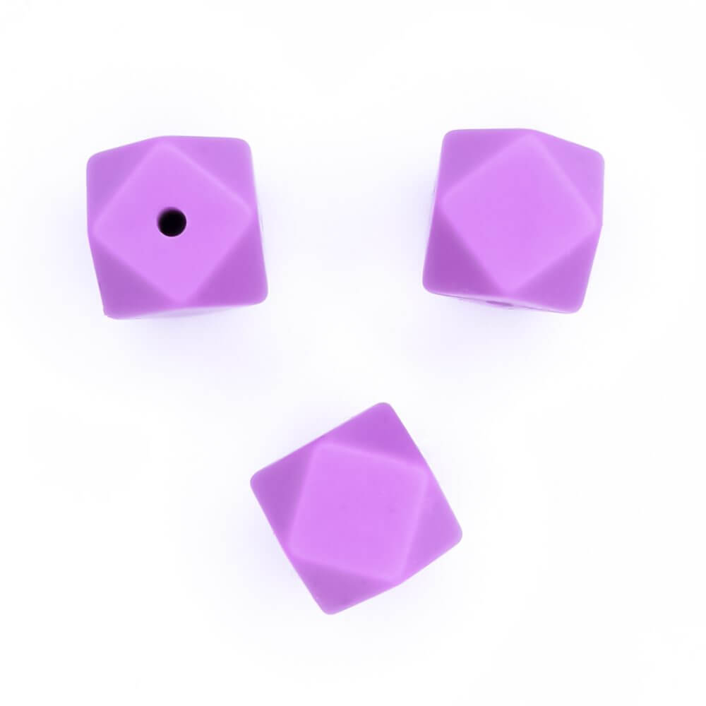Siliconen kralen hexagon groothandel bpa vrij zacht paars