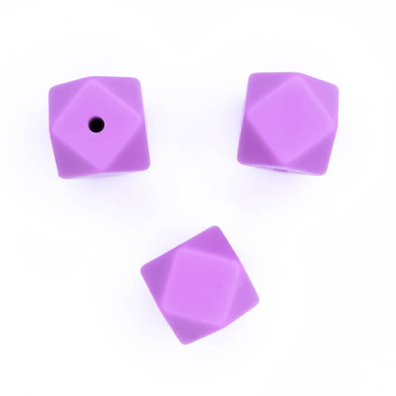 Perles en silicone hexagonales grossiste bpa free soft purple