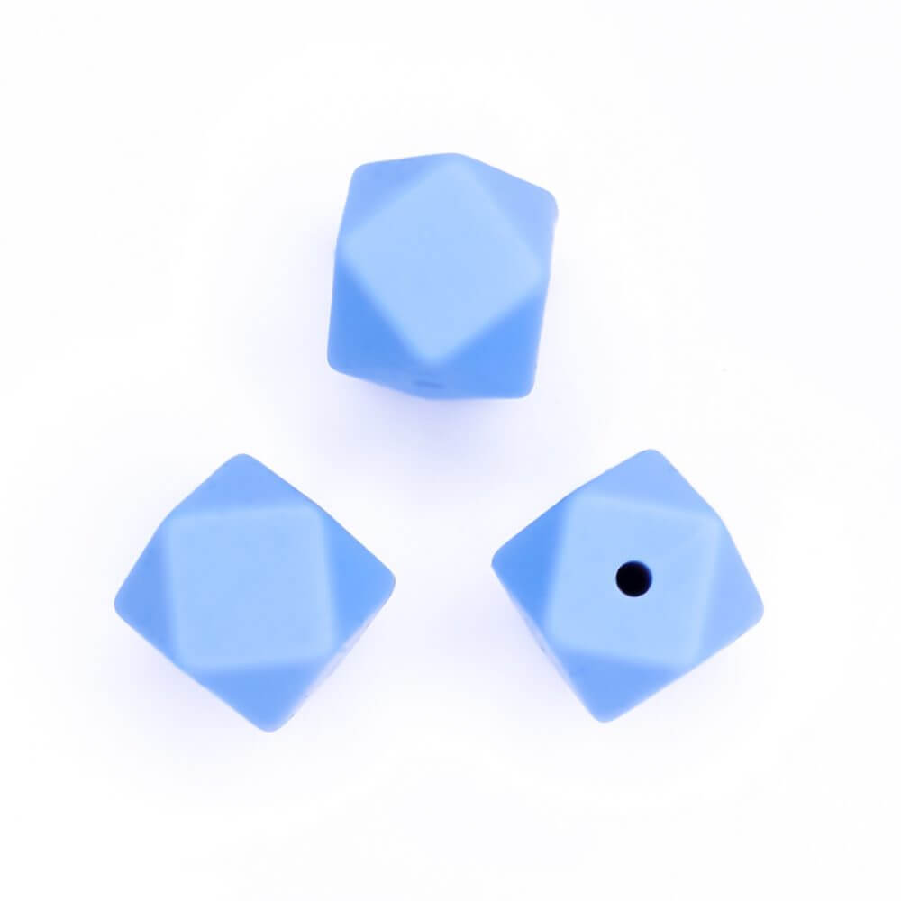 Siliconen kralen hexagon groothandel bpa vrij middel poeder blauw