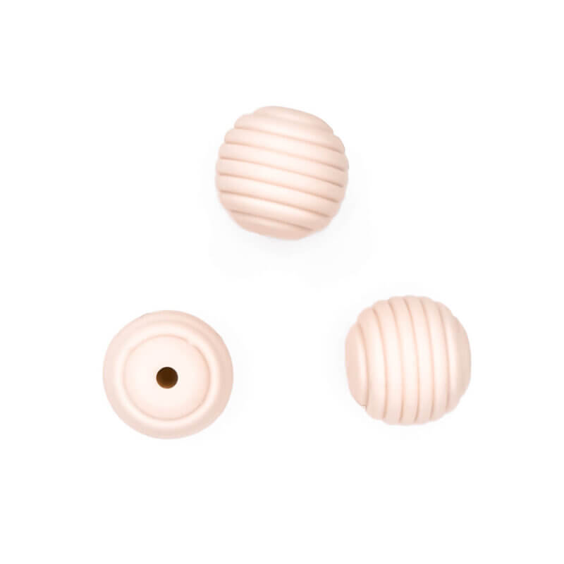 Silicone bead honeycomb wholesale baby safe bpa free light peach