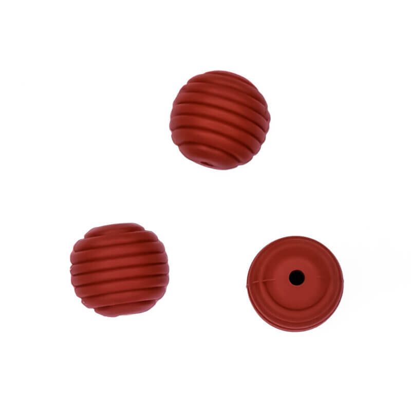 Silicone bead honeycomb wholesale baby safe bpa free rust red