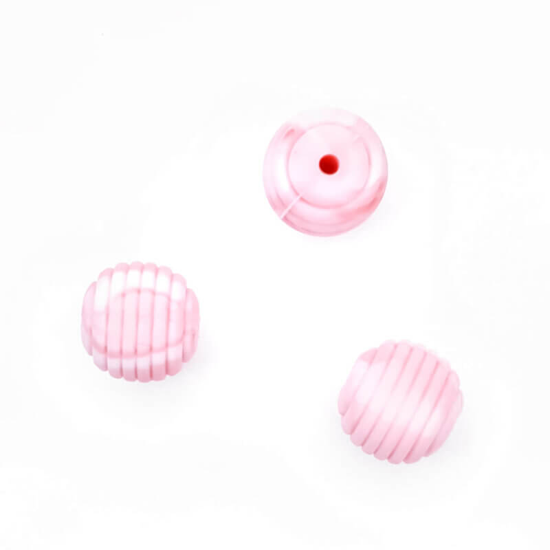 Silicone bead honeycomb wholesale baby safe marble deep pink