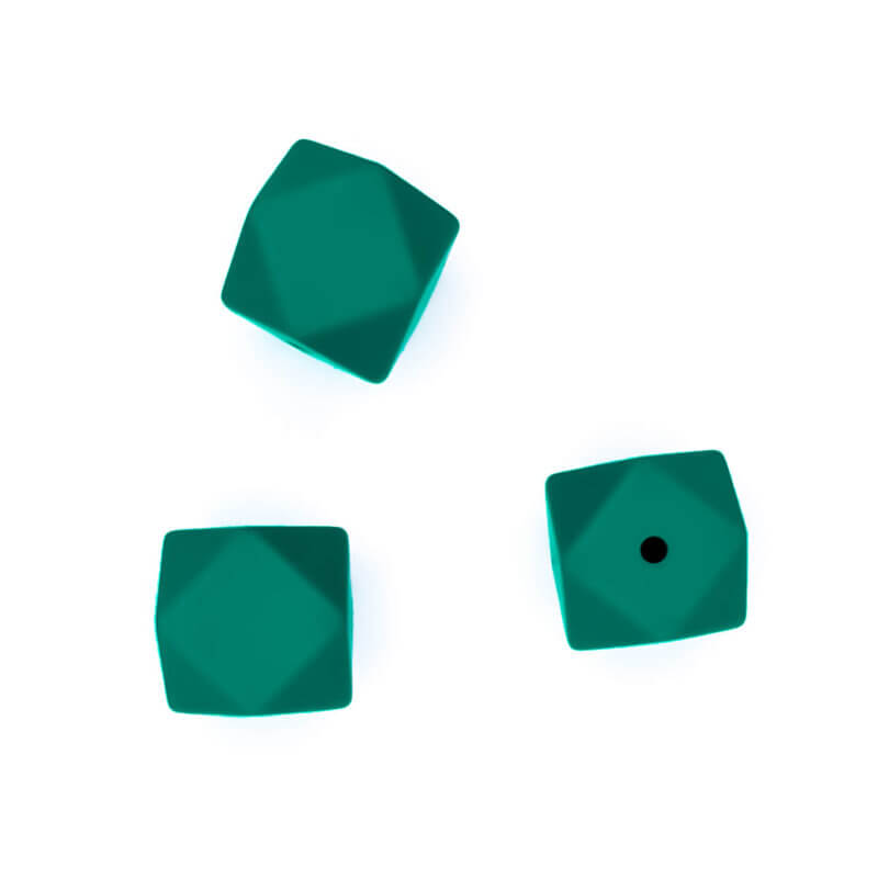 Perles de silicone hexagonales bpa free baby safe grossiste vert émeraude