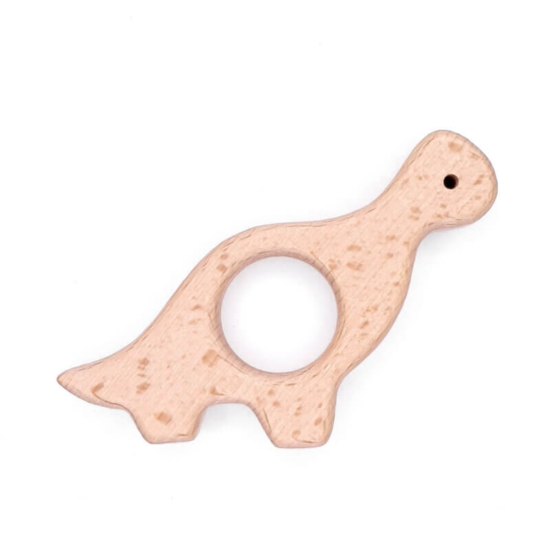 Wooden teething figure beech wood dinosaur brontosaurus baby safe CE EN-71