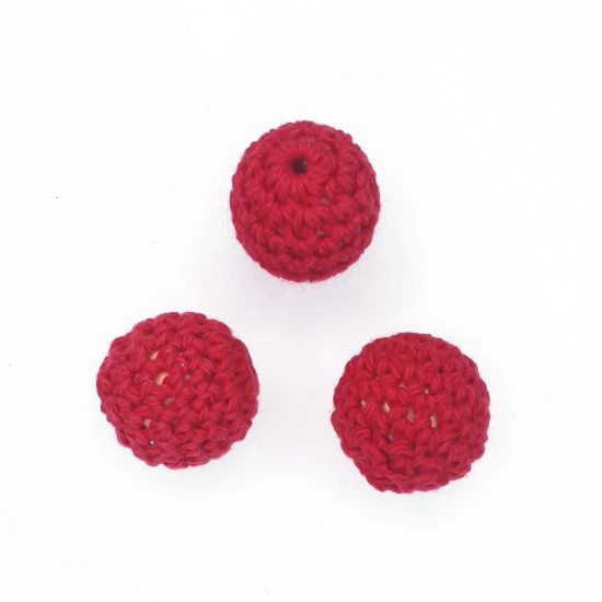 Omhaakte kraal gehaakte kraal baby veilig speenkoord wagenhanger bloed rood