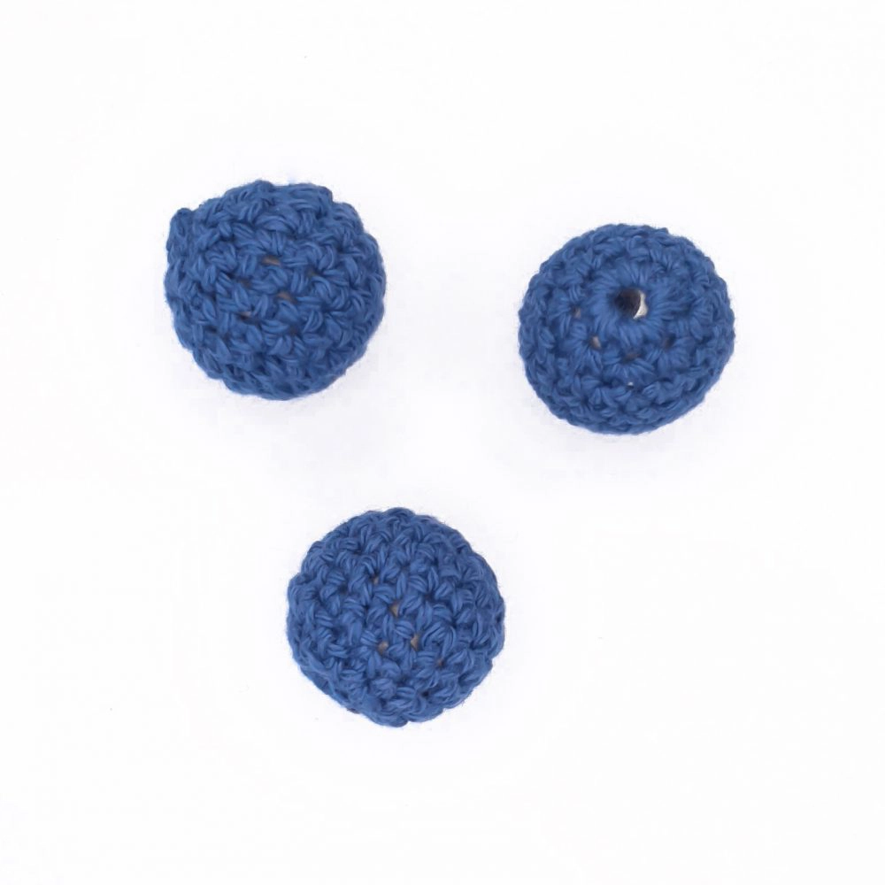 Omhaakte kraal gehaakte kraal baby veilig speenkoord wagenhanger denim
