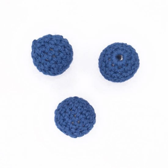 Omhaakte kraal gehaakte kraal baby veilig speenkoord wagenhanger denim